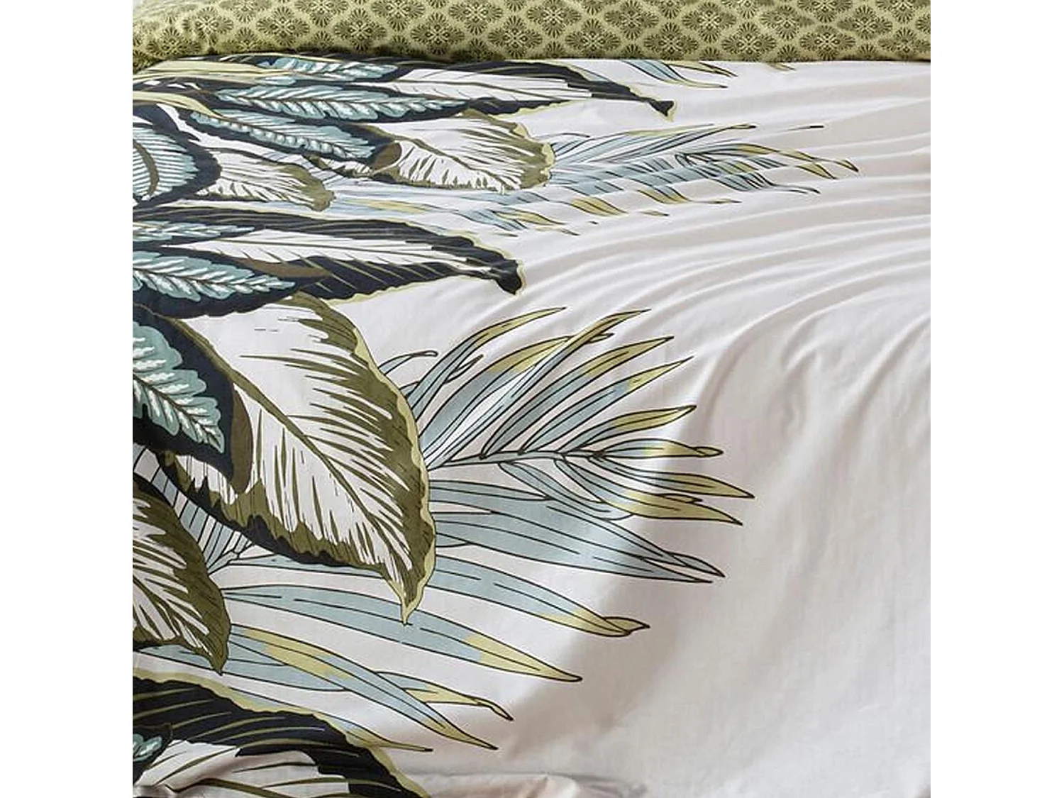 Parure de lit 2 Personnes 240 x 220 cm Housse de couette avec 2 taies Imprimé Oceania