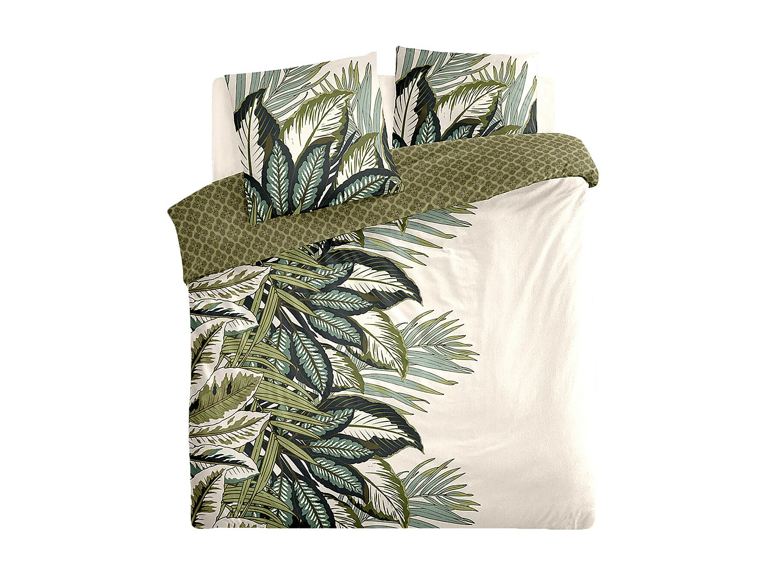 Parure de lit 2 Personnes 240 x 220 cm Housse de couette avec 2 taies Imprimé Oceania