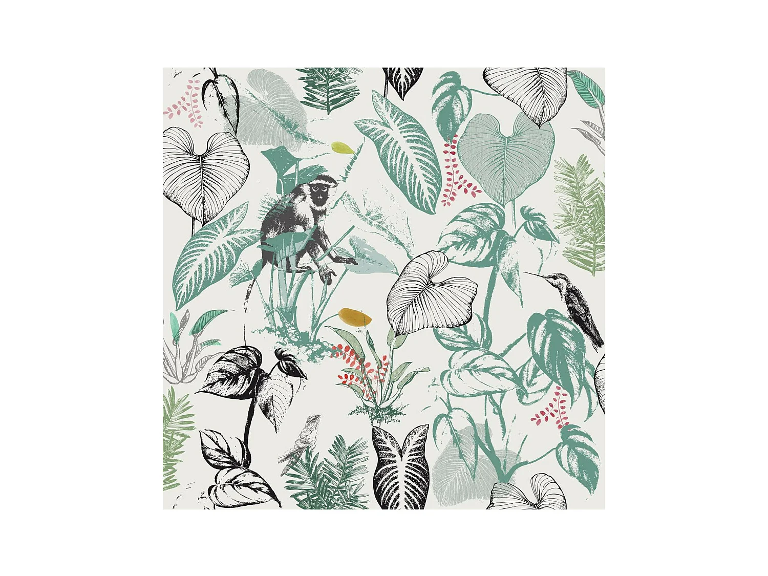 Parure de lit 2 Personnes 240 x 220 cm Housse de couette avec 2 taies Imprimé Monkey