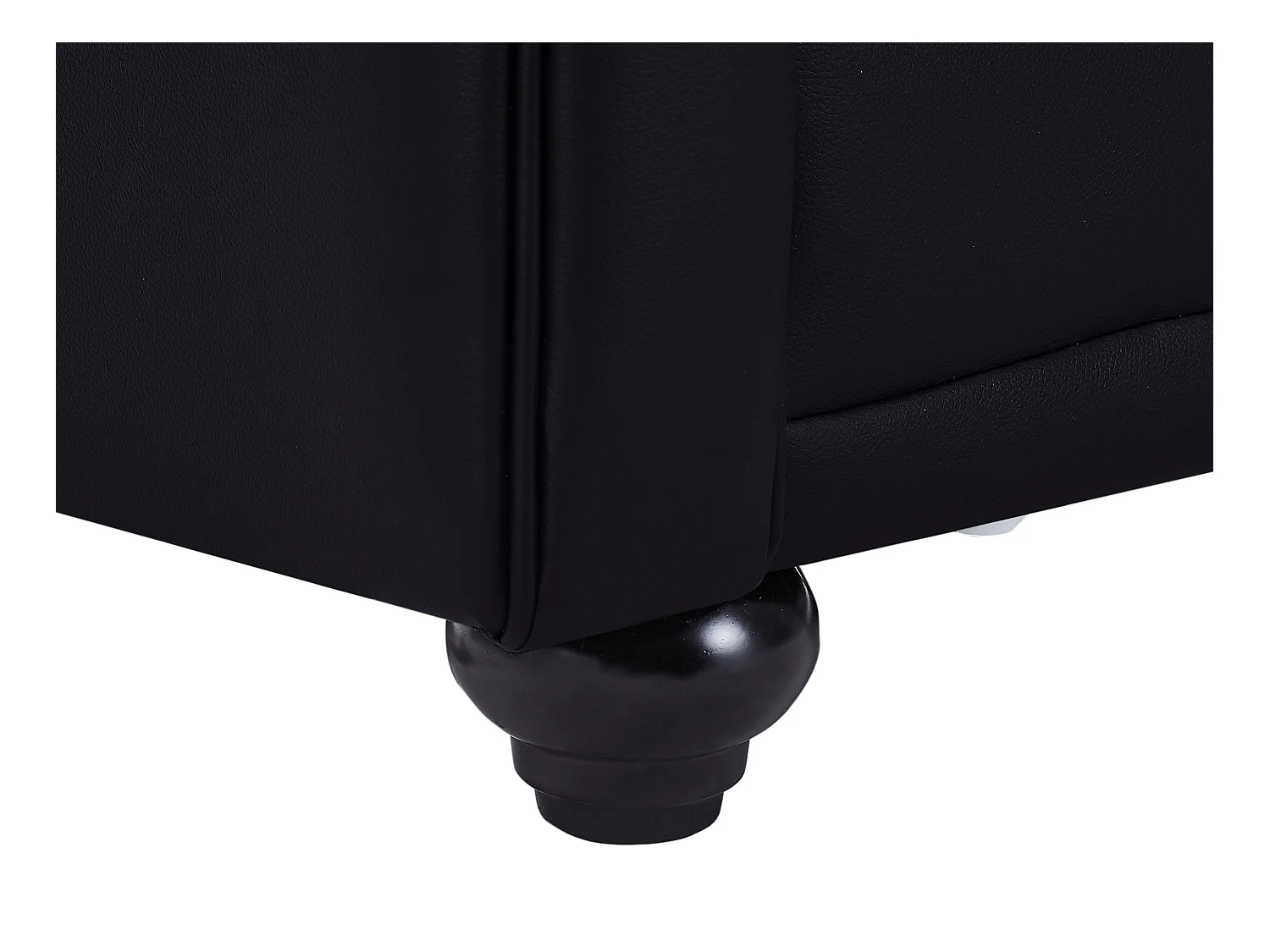 Sofá de 2 lugares em pele sintética preto - CHESTERFIELD