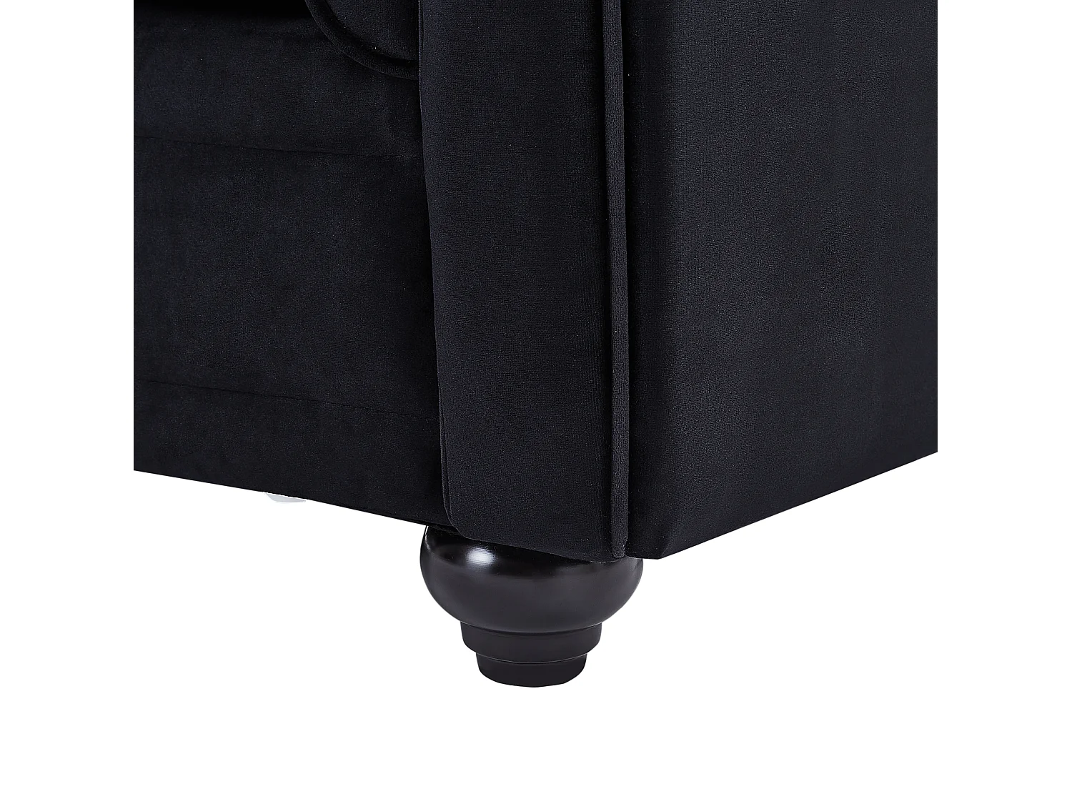 Sofa 2-Sitzer - Samt - Schwarz mit Knöpfen in Kristall-Optik - CHESTERFIELD