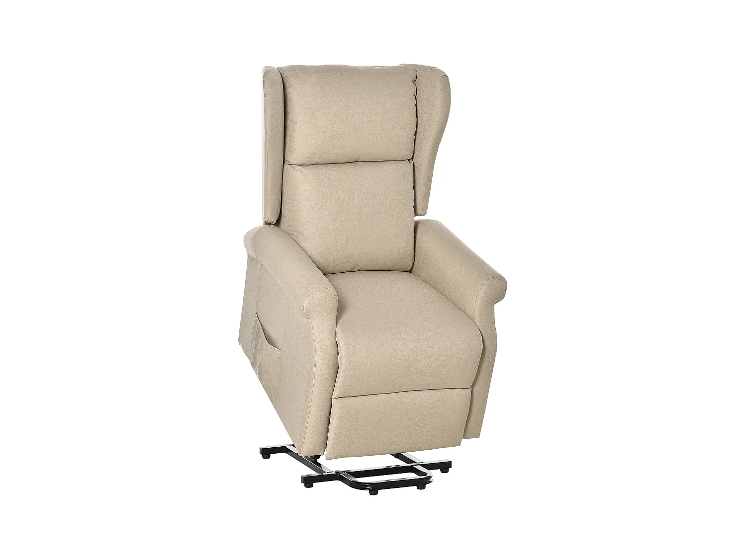 Fauteuil de relaxation électrique fauteuil releveur inclinable avec repose-pied ajustable lin beige