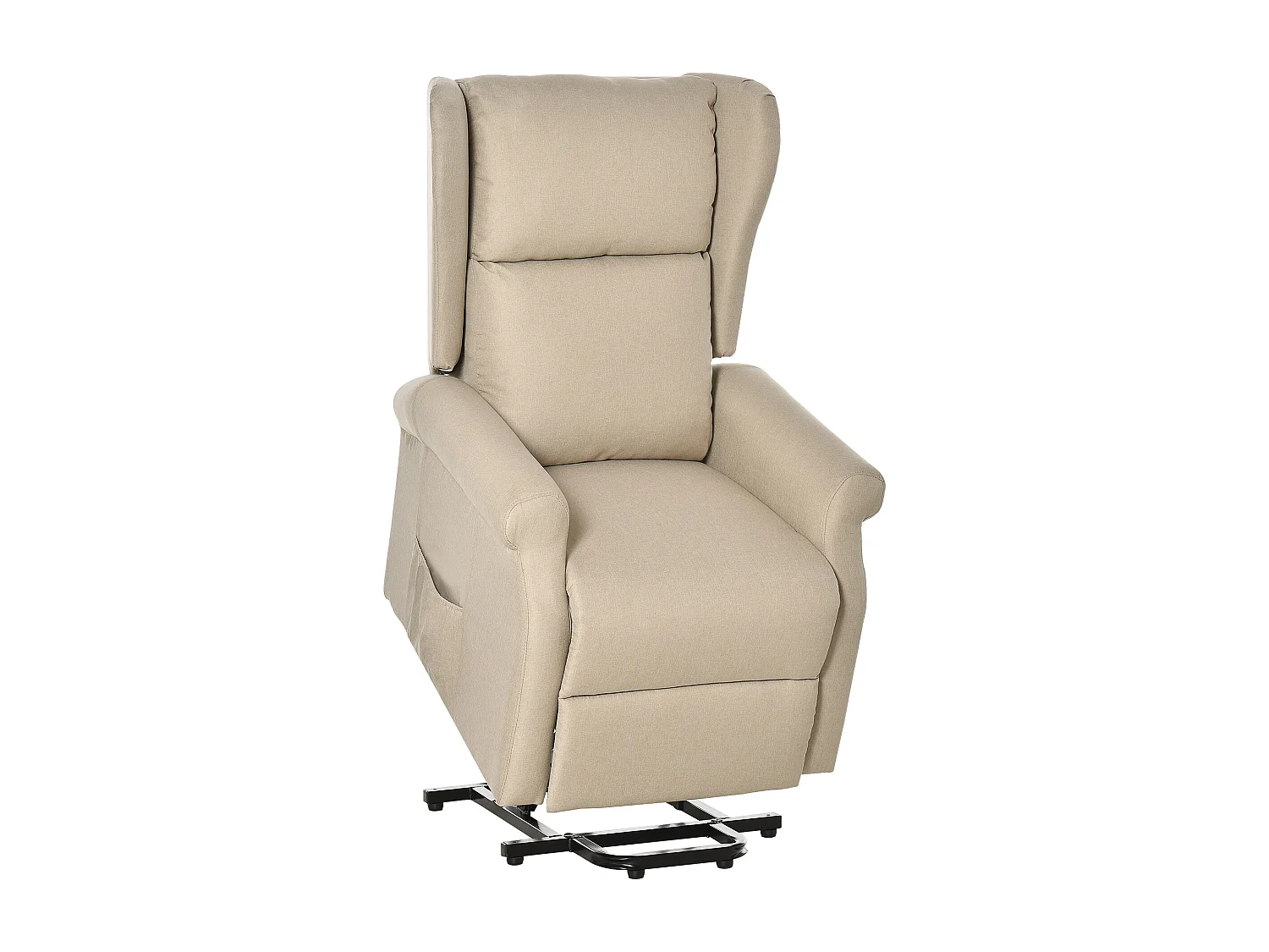 Fauteuil de relaxation électrique fauteuil releveur inclinable avec repose-pied ajustable lin beige
