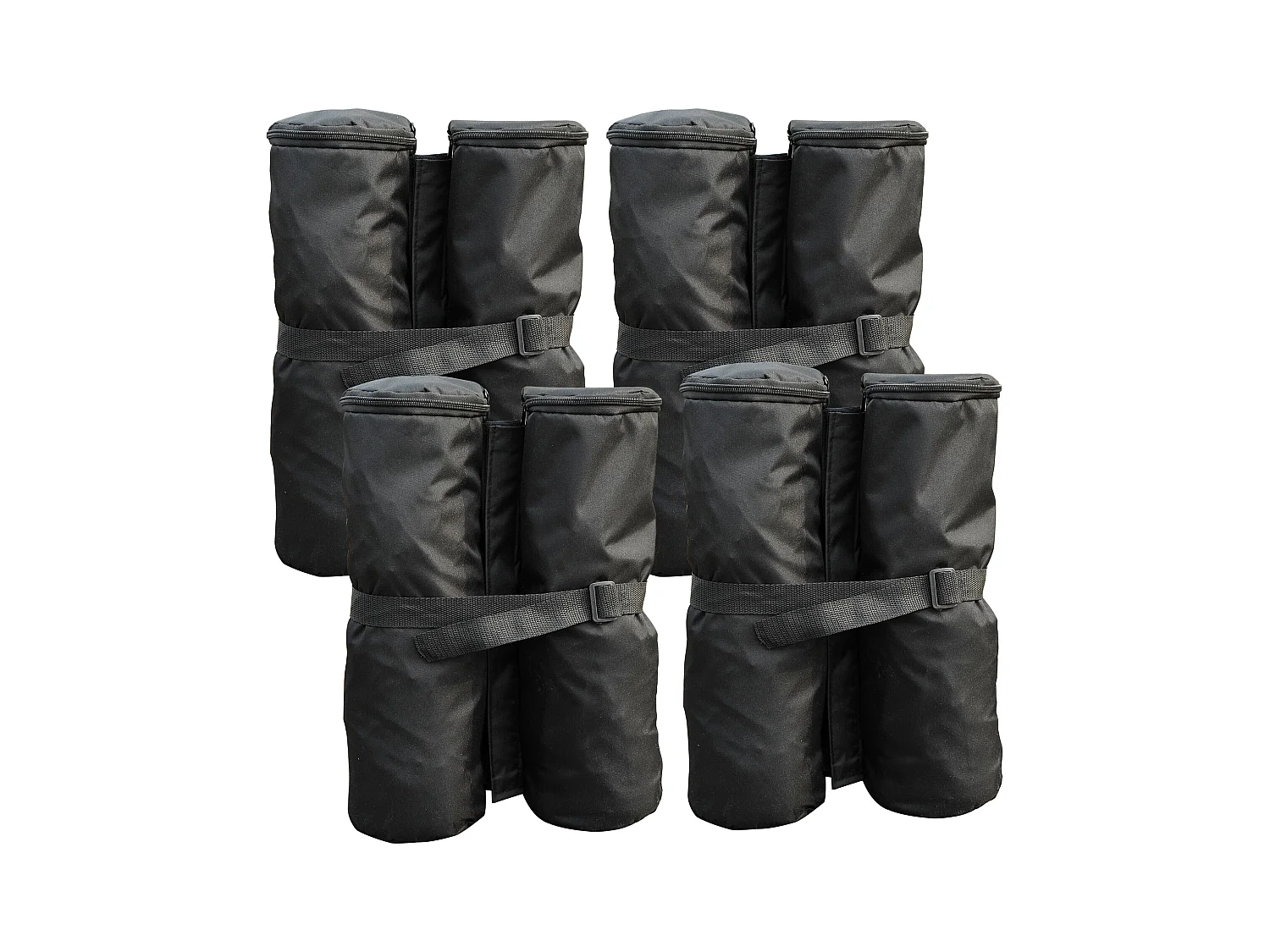 Lot 4 sacs de lestage de fixation pour tonnelle parasol pavillon volume max. 15kg noir