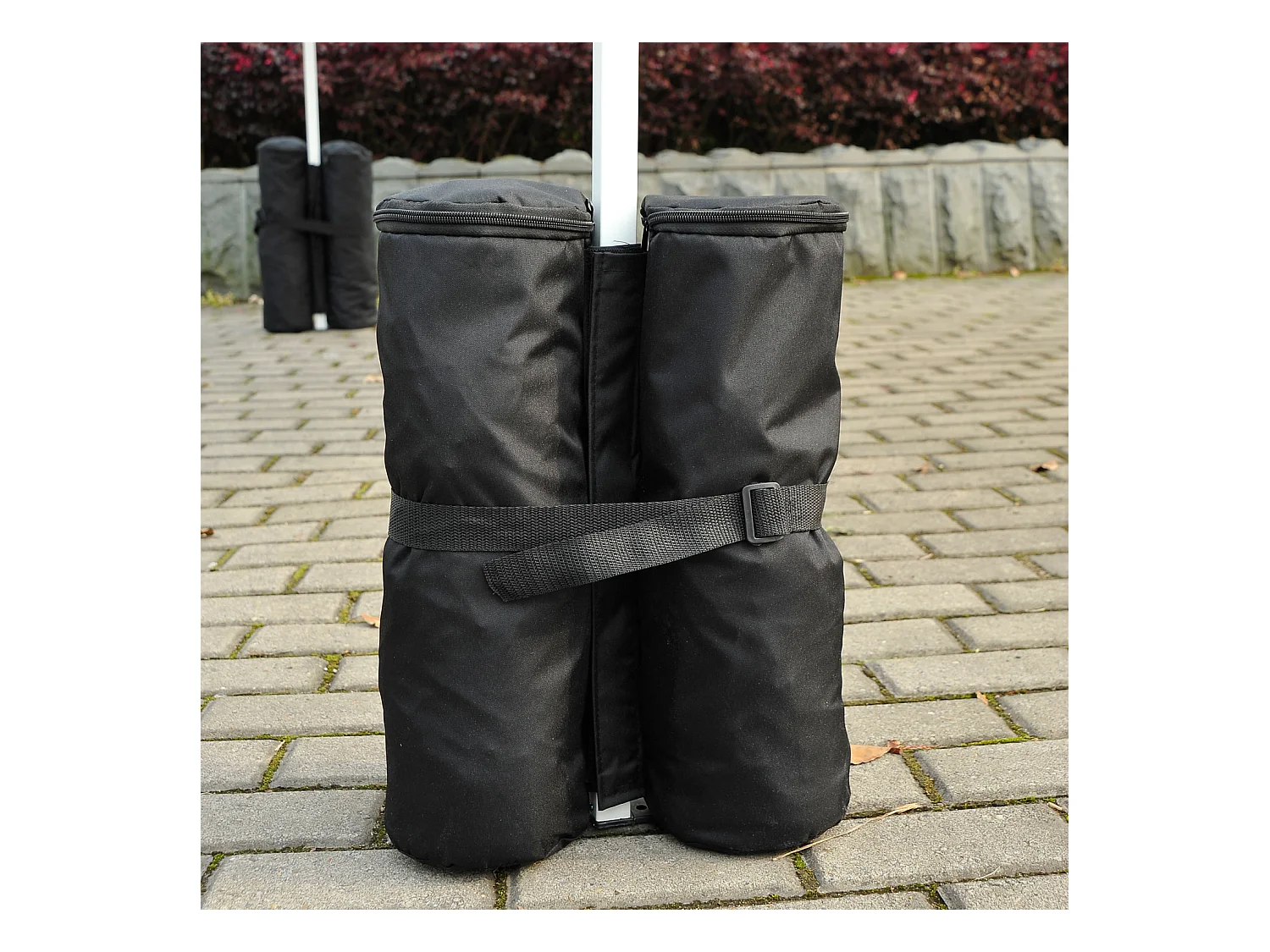 Lot 4 sacs de lestage de fixation pour tonnelle parasol pavillon volume max. 15kg noir