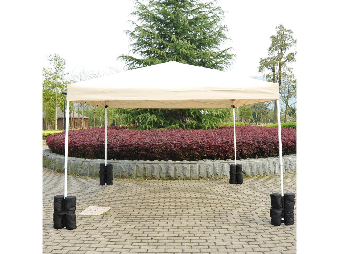 vente unique Lot 4 sacs de lestage de fixation pour tonnelle parasol pavillon volume max. 15kg noir