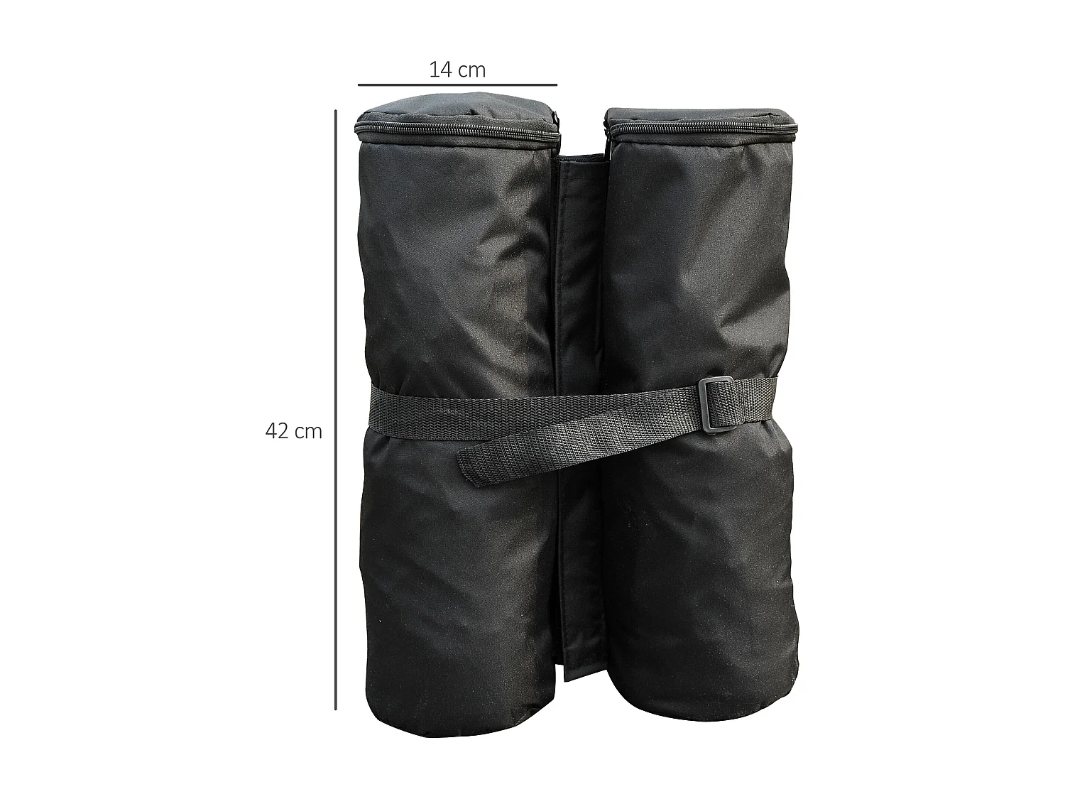 Lot 4 sacs de lestage de fixation pour tonnelle parasol pavillon volume max. 15kg noir
