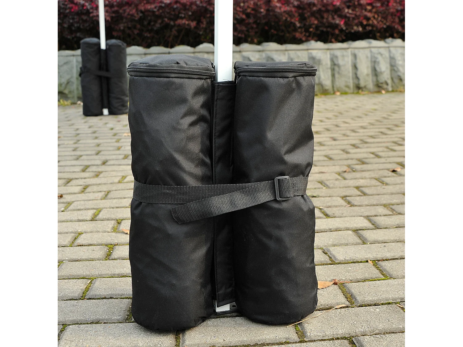Lot 4 sacs de lestage de fixation pour tonnelle parasol pavillon volume max. 15kg noir