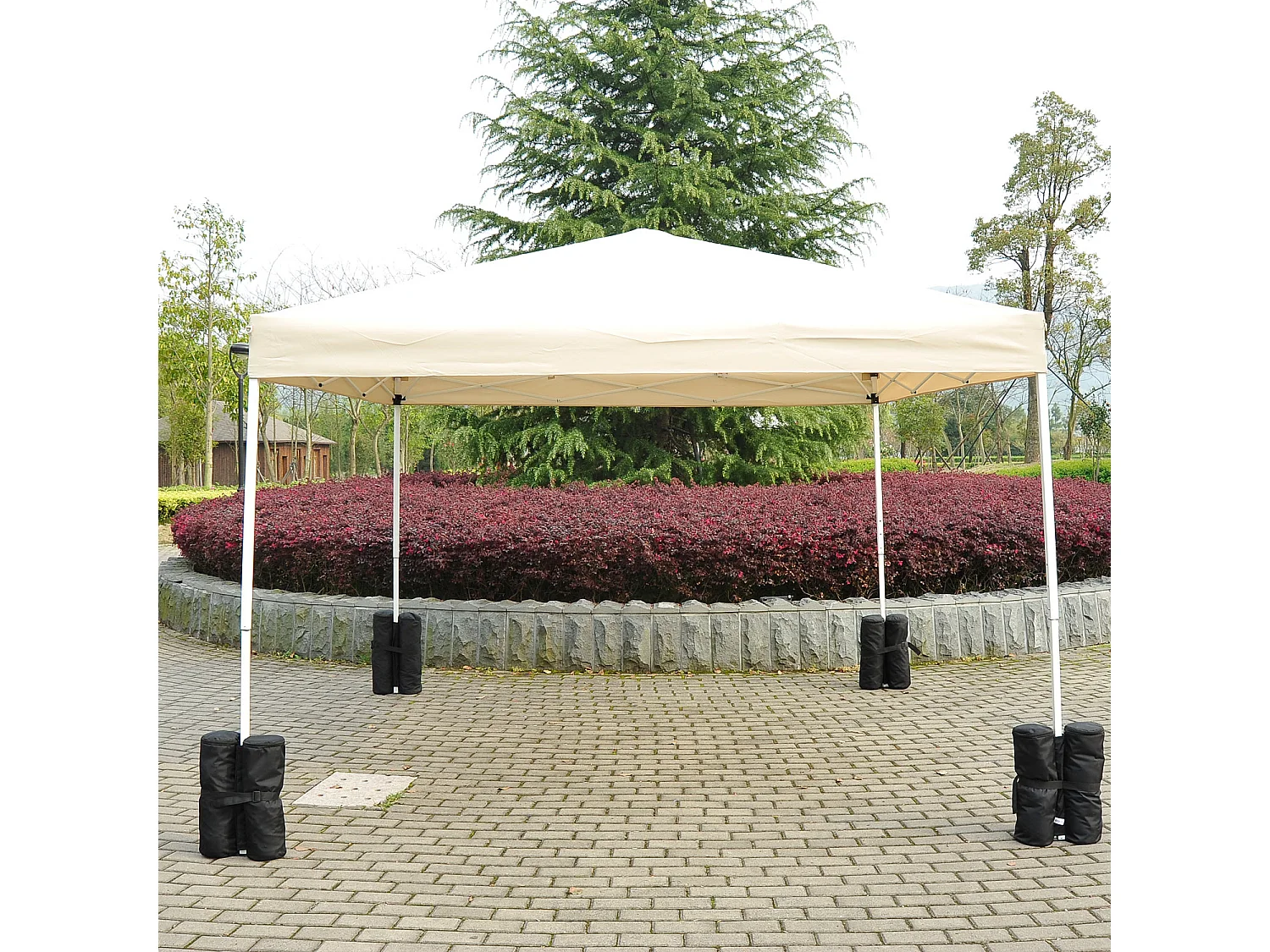 Lot 4 sacs de lestage de fixation pour tonnelle parasol pavillon volume max. 15kg noir