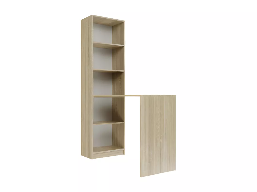 Kauf Unique KAFFI - Schreibtisch mit Bücherregal skandinavischer Stil Schreibtisch - 50x125x181 - 5 Regale