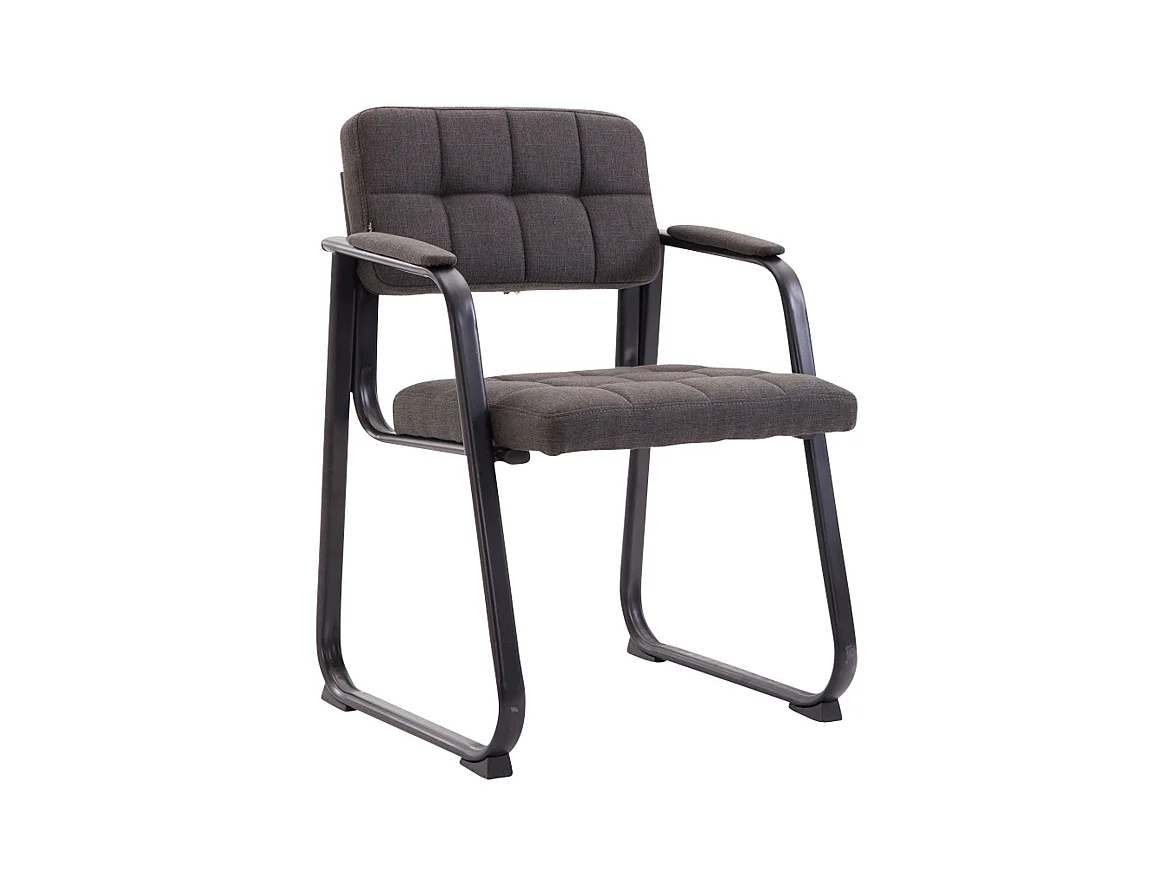 Chaise visiteur fauteuil de métal grise 59 x 58 x 84 cm BUR10216