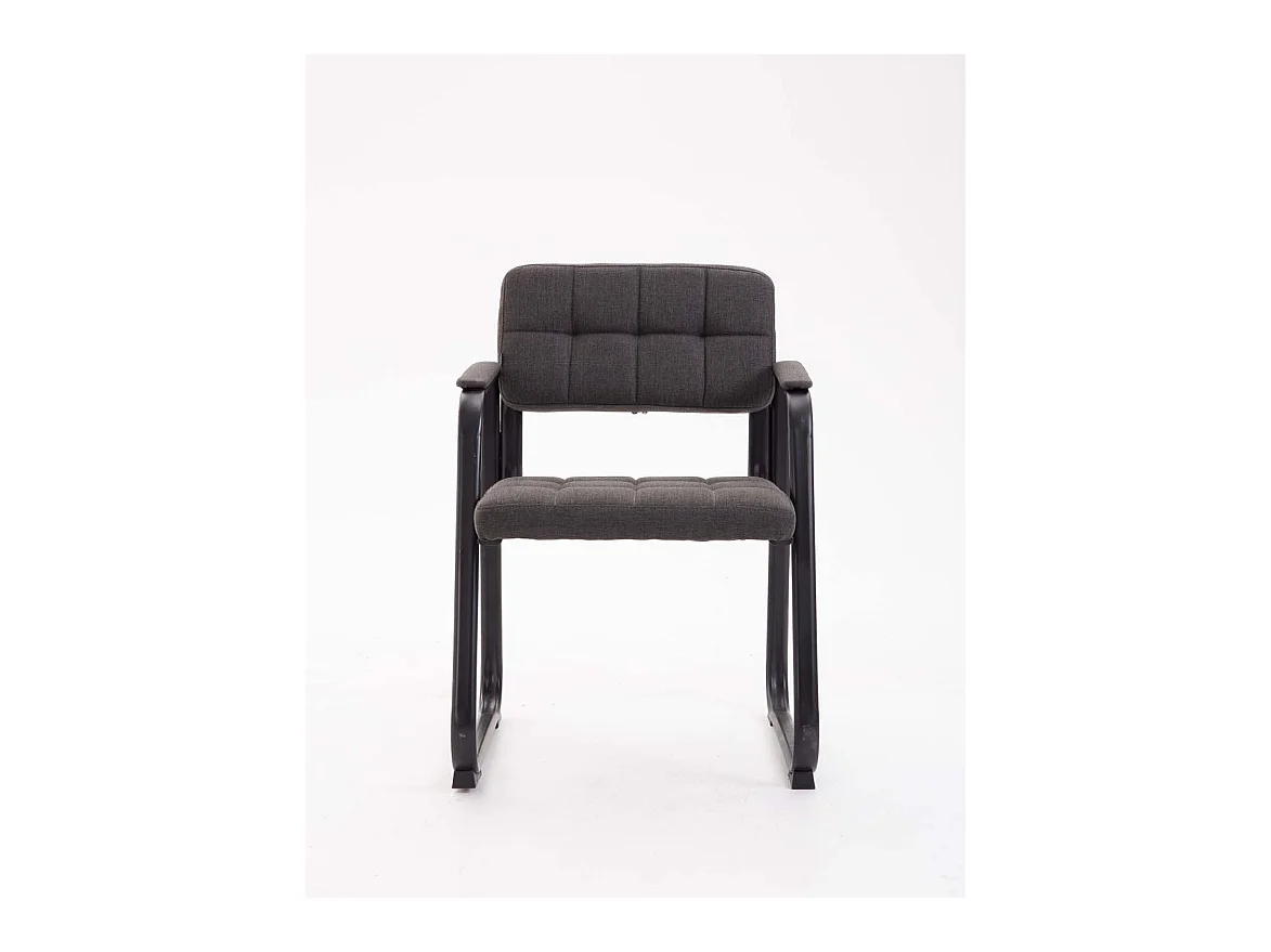 Chaise visiteur fauteuil de métal grise 59 x 58 x 84 cm BUR10216