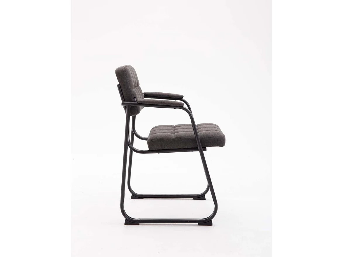 Chaise visiteur fauteuil de métal grise 59 x 58 x 84 cm BUR10216