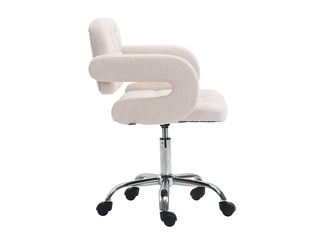 Chaise de bureau réglable tissu beige 62 x 55 x 90 cm BUR10423