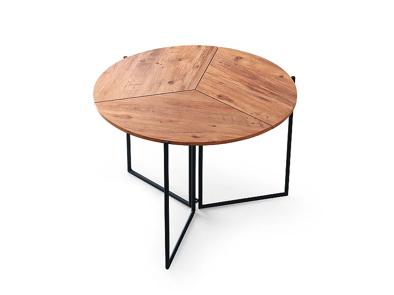 Mesa de comedor redonda con patas de metal wellhome.