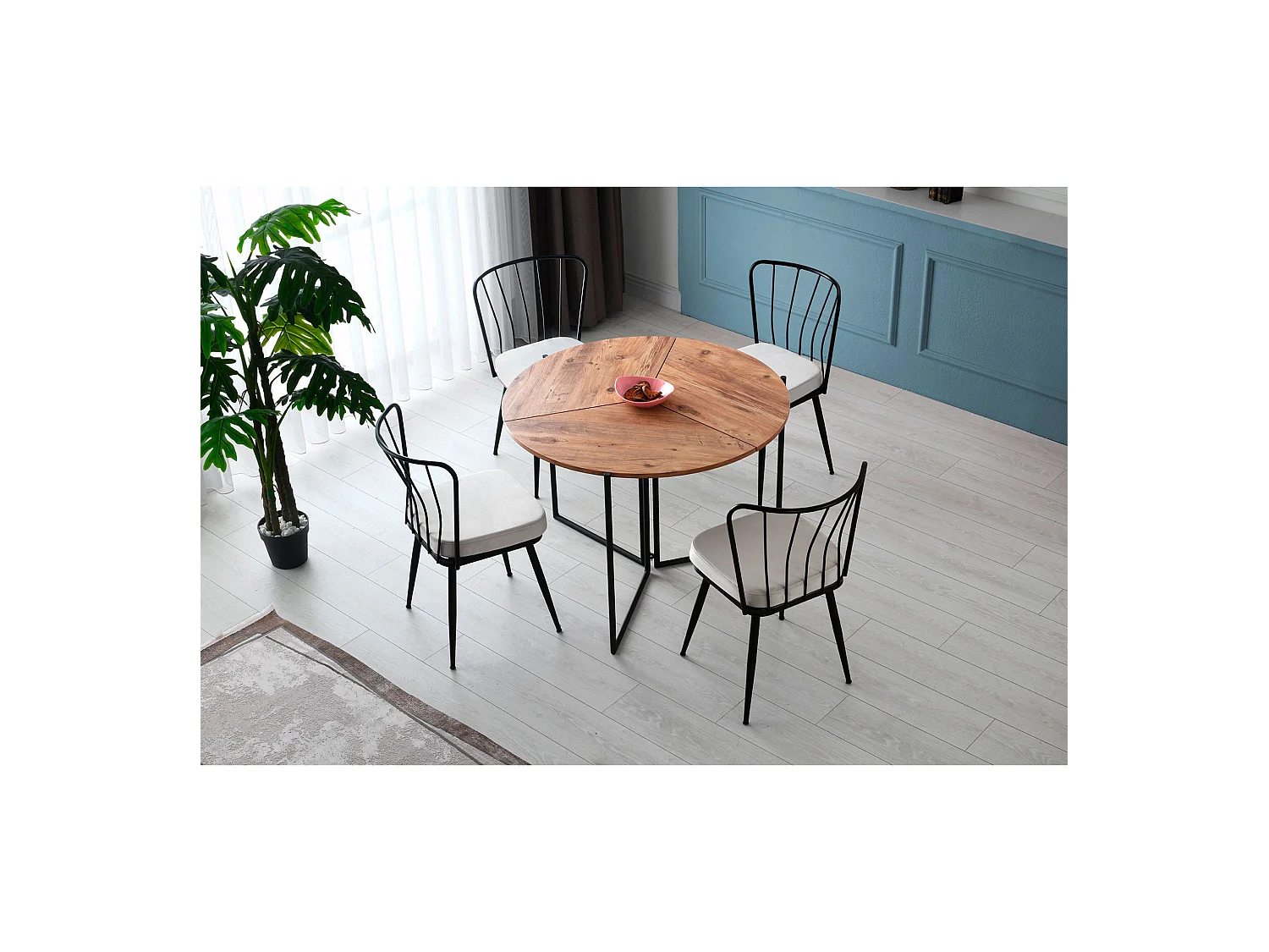 table à manger ronde, 100x79x100cm