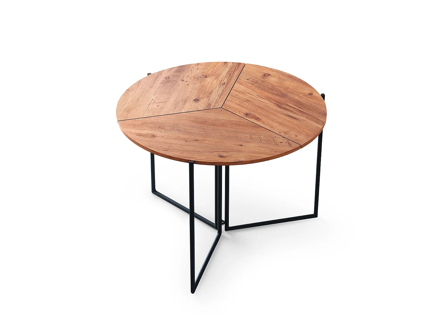 Mesa de comedor redonda con patas de metal wellhome.