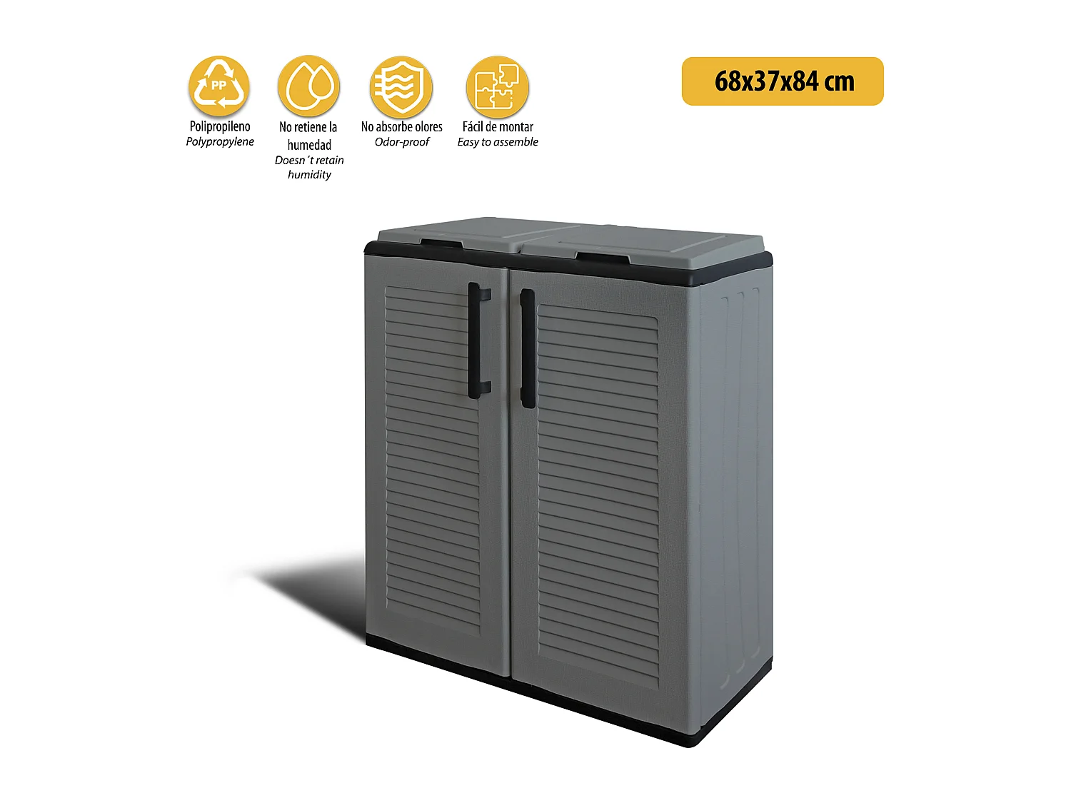 Placard à moitié hauteur dans la ligne eco, pratique pour tirer pleinement parti de l\`espace, l 680 x p370 x h 840 mm