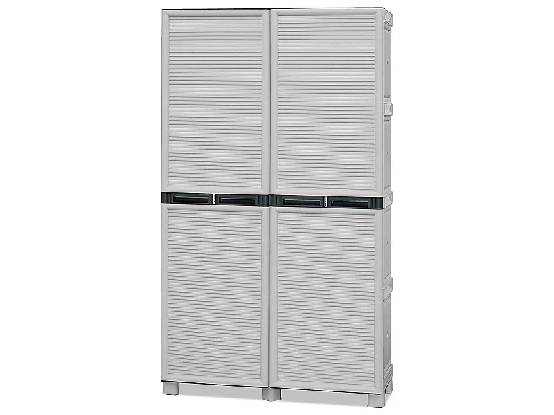 CONCERT Armoire à balais en polypropylène avec portes bleu, 172x100x39 cm.