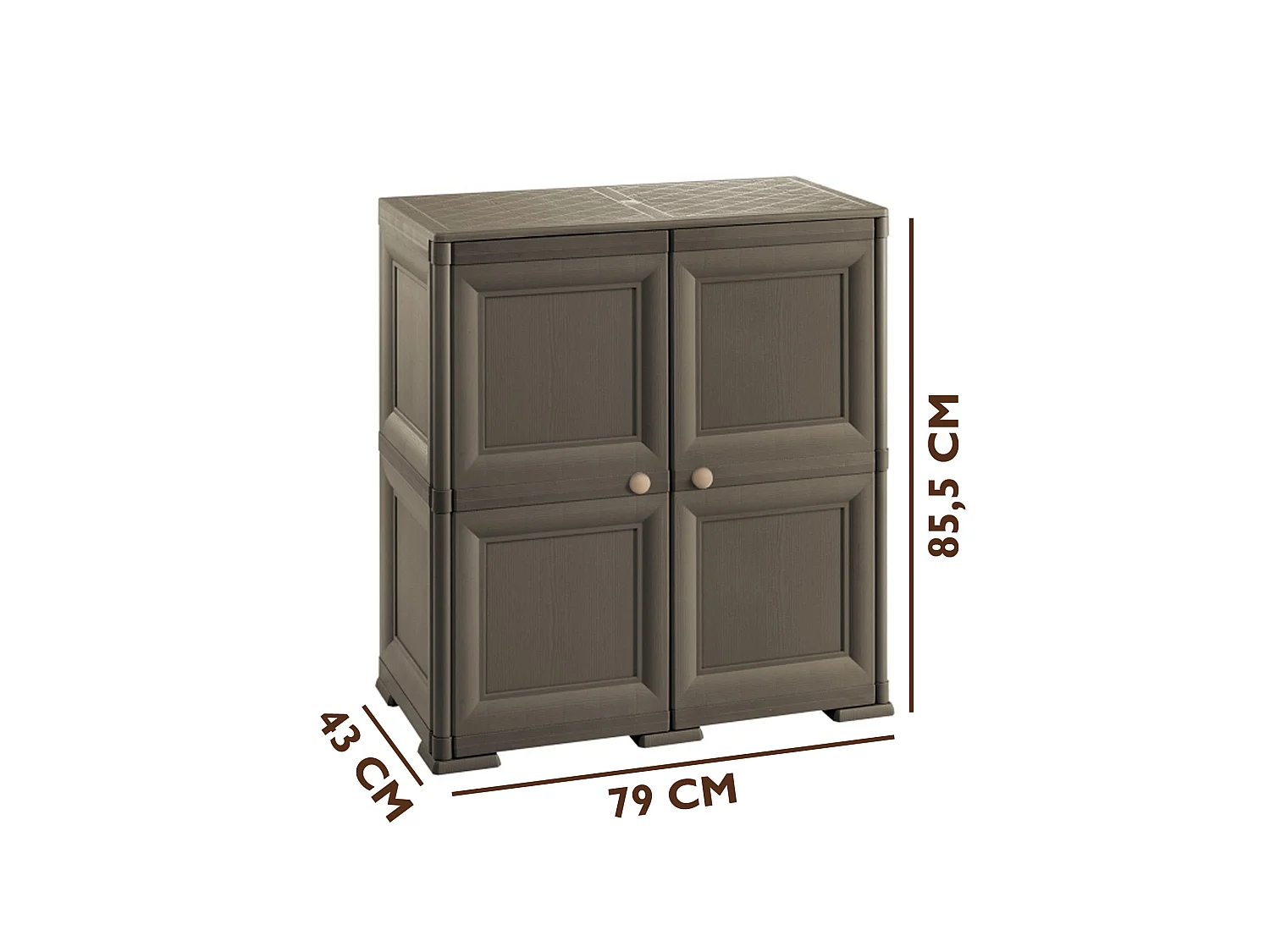 Tontarelli Armoire  omnimodus - 2 modules avec porte en bois modèle angora en wengue 79 x 43 x 85,5cm