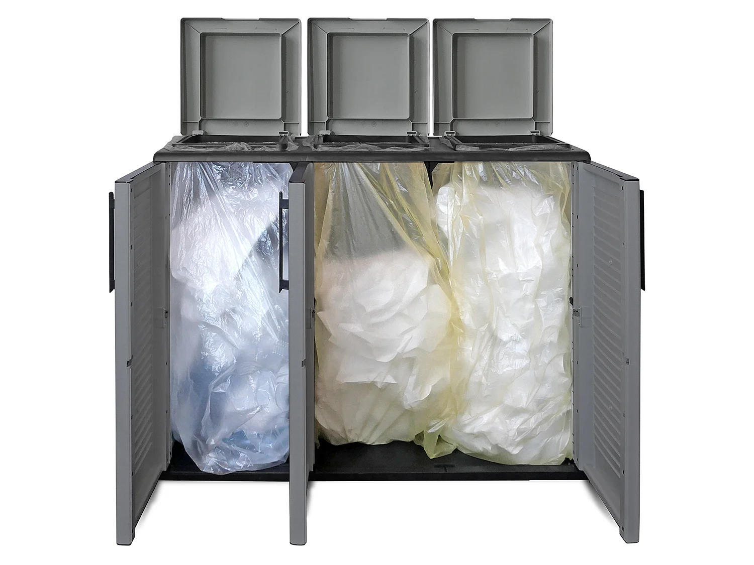 Armoire à moitié hauteur en polypropylène éco-ligne, pratique à tirer pleinement parti de l\`espace, l 1020 x p370 x h 840 mm