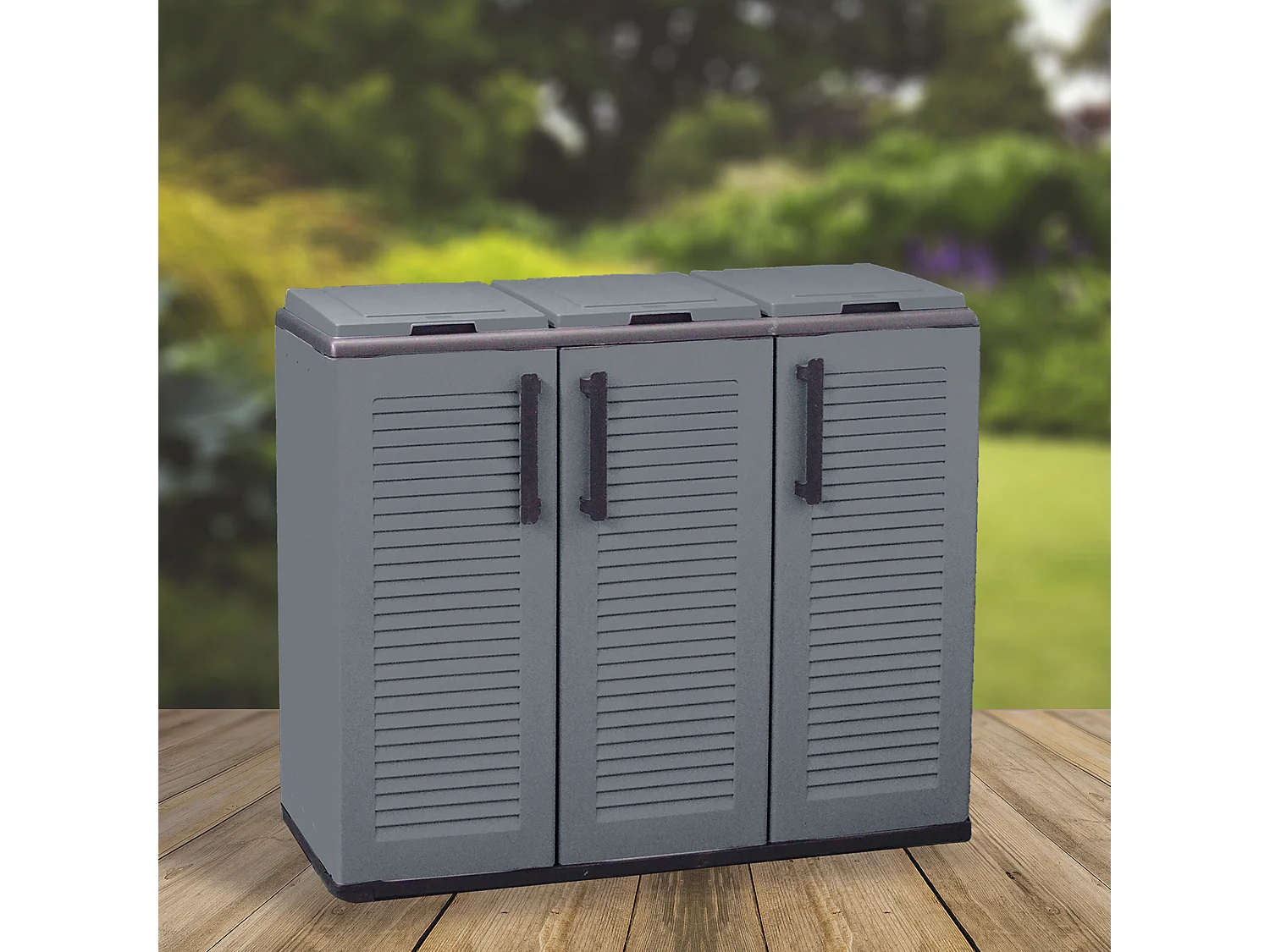 Armoire à moitié hauteur en polypropylène éco-ligne, pratique à tirer pleinement parti de l\`espace, l 1020 x p370 x h 840 mm