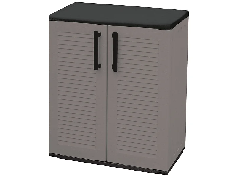 EASY Armoire à chaussures avec étagère réglable gris foncé, 84 x 68 x 37 cm