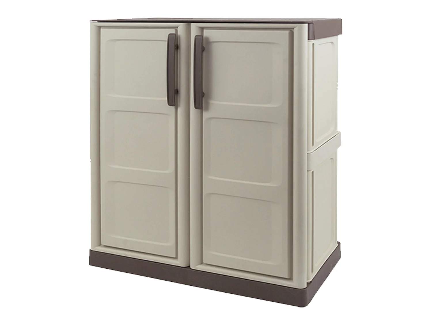 Armoire à hauteur moyenne en polypropylène, matériau écologique recyclable et durable, est équipé de charnières en acier et d'étagère réglable