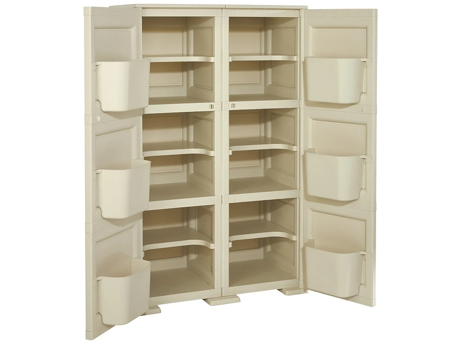 Multifonctions 2 portes 3 modules, plastique, angora, 79 x 47 x 125 cm