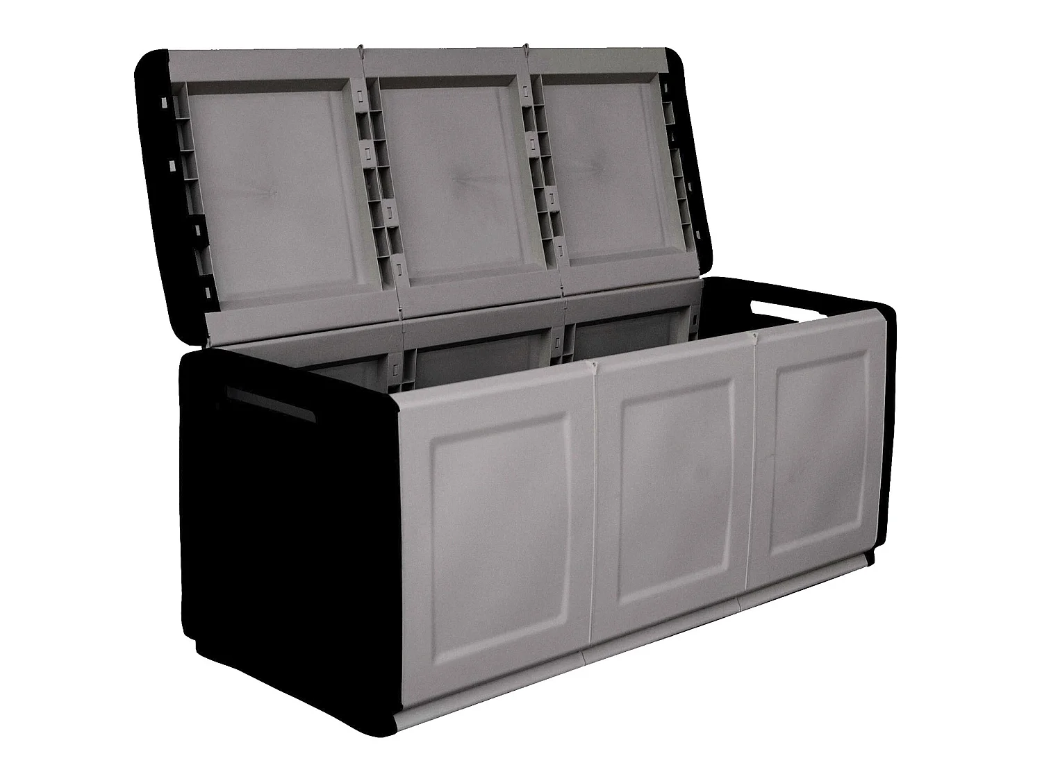 CUBE Coffre de rangement en polypropylène, couleur gris foncé et noir 26cm