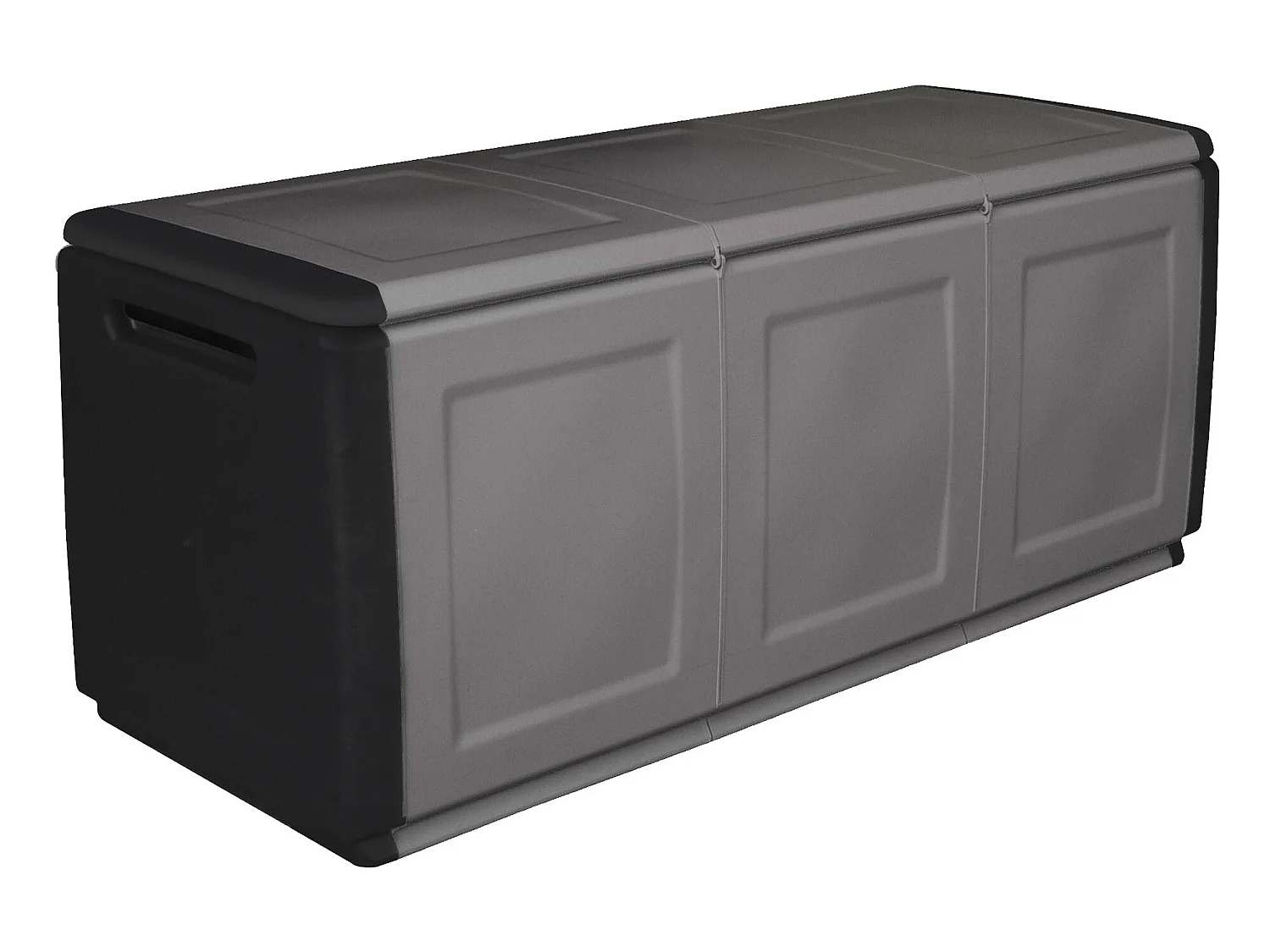CUBE Coffre de rangement en polypropylène, couleur gris foncé et noir 26cm