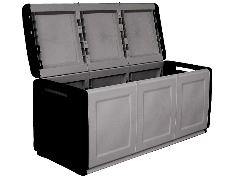 CUBE Coffre de rangement en polypropylène, couleur gris foncé et noir 26cm