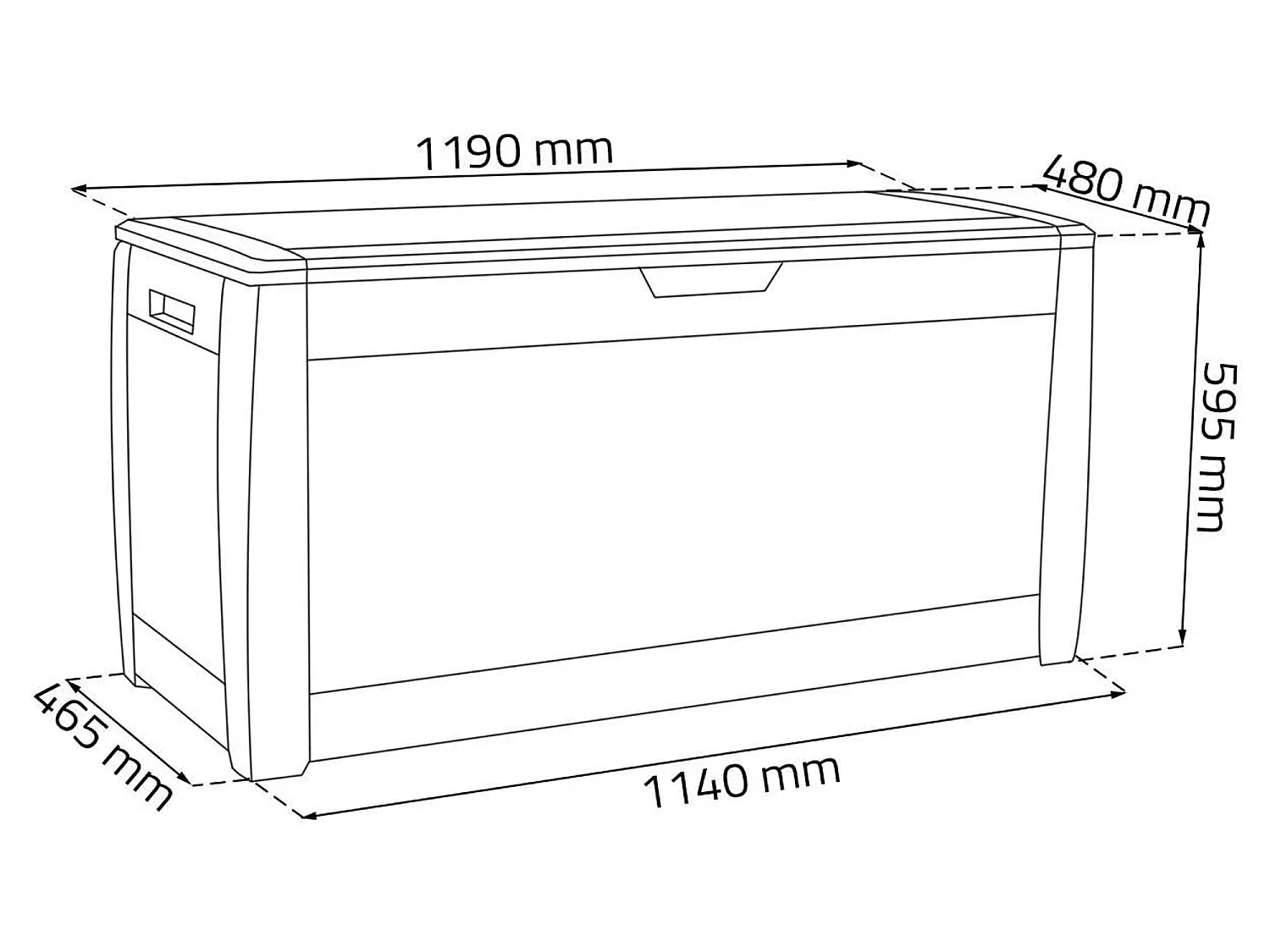 Boxe Board Boxe rato  coffre de jardin 310 litres chocolat 119 x 48 x 60 cm