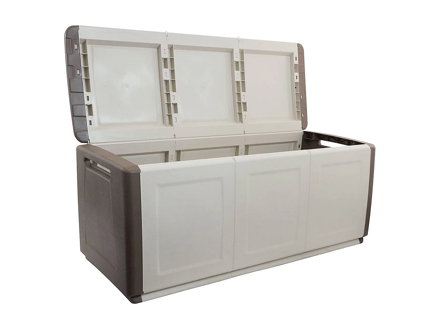 CUBEC offre de rangement en polypropylène, couleur ivoire et marron. 57x54x53cm