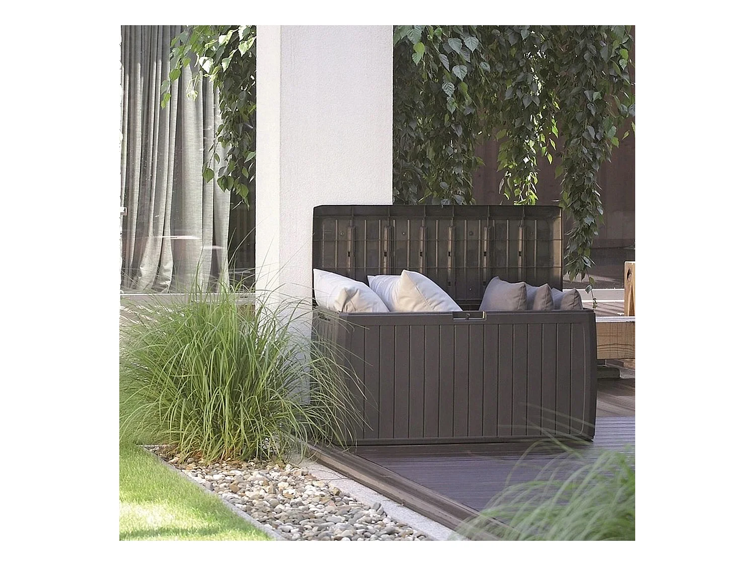 Boxe Board  Coffre de jardin 290l plastique ocre foncé boxe board 116,6 x 47 x 59,5 cm