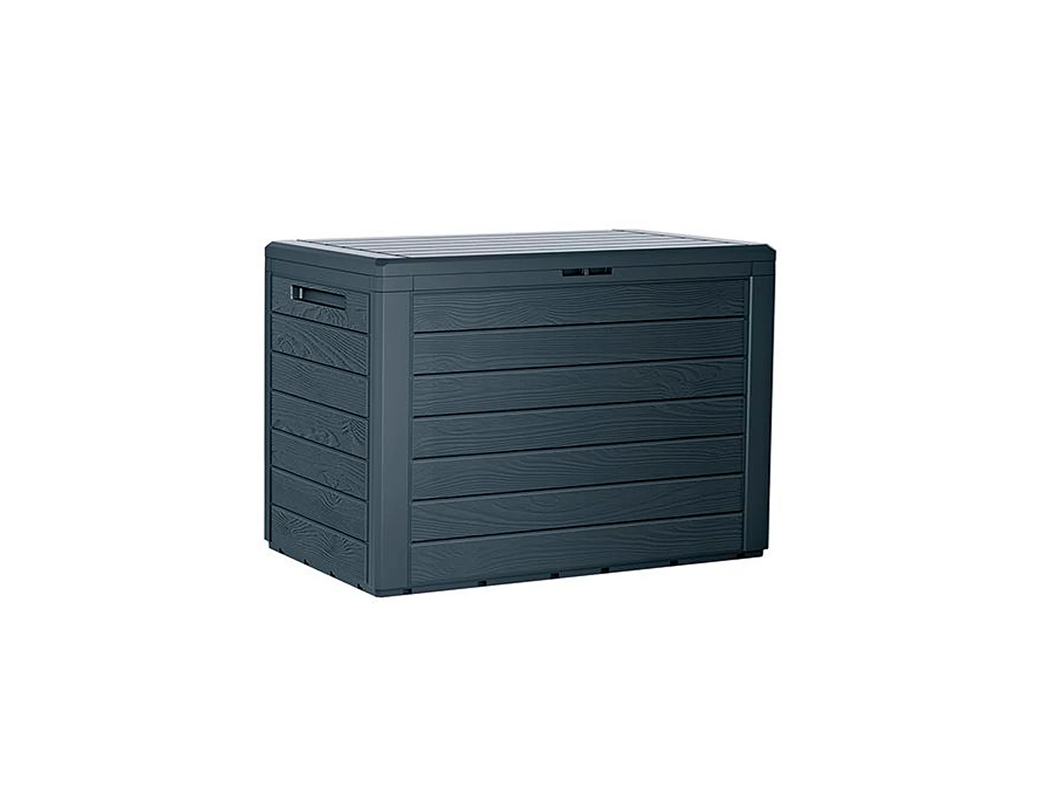 Baul de jardin 190 litros prosperplast woodebox de plastico en color antracita 78 x 43,3 x 55 cm