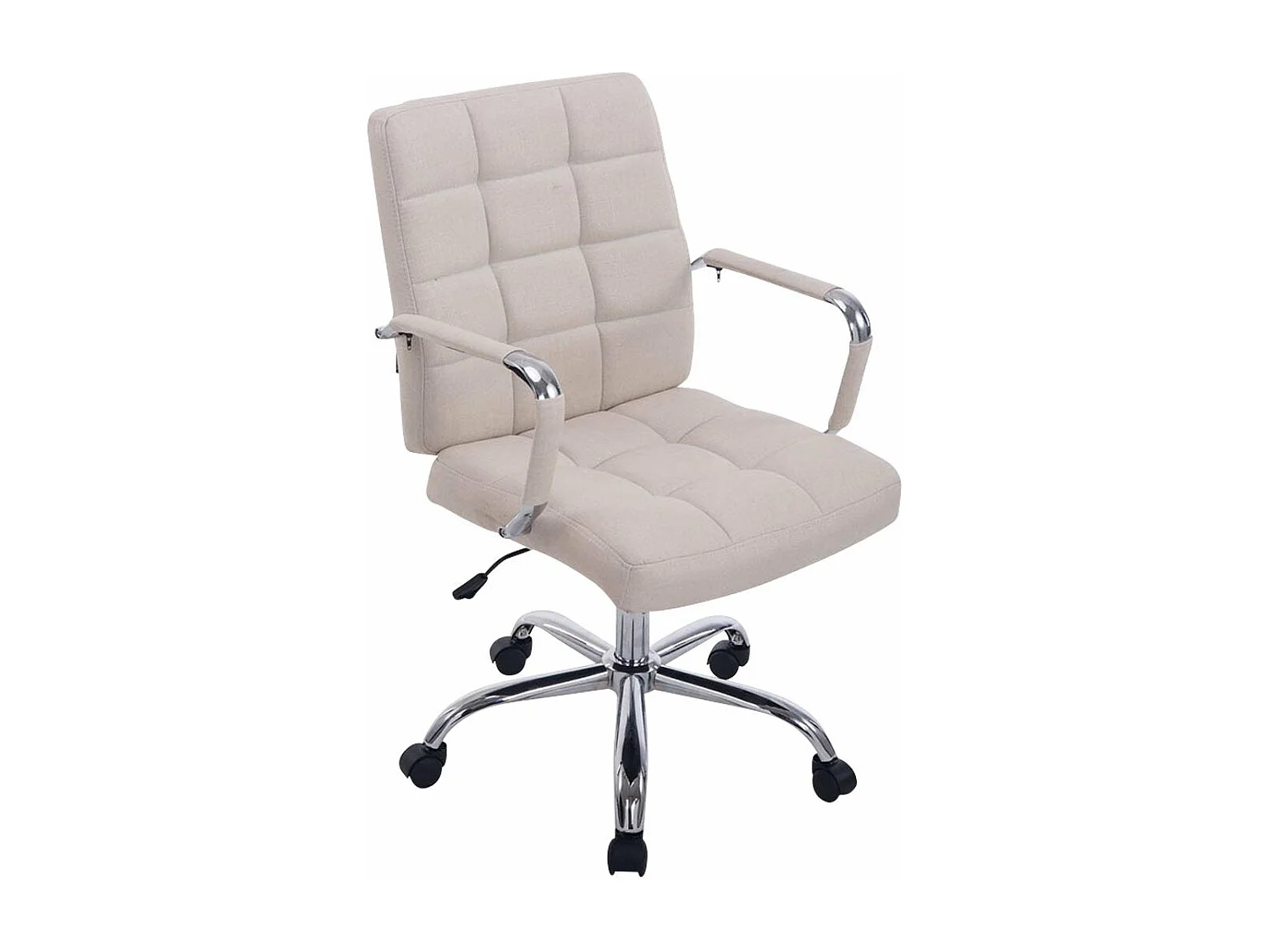 Chaise fauteuil de bureau tissu crème 58 x 65 x 102 cm BUR10114