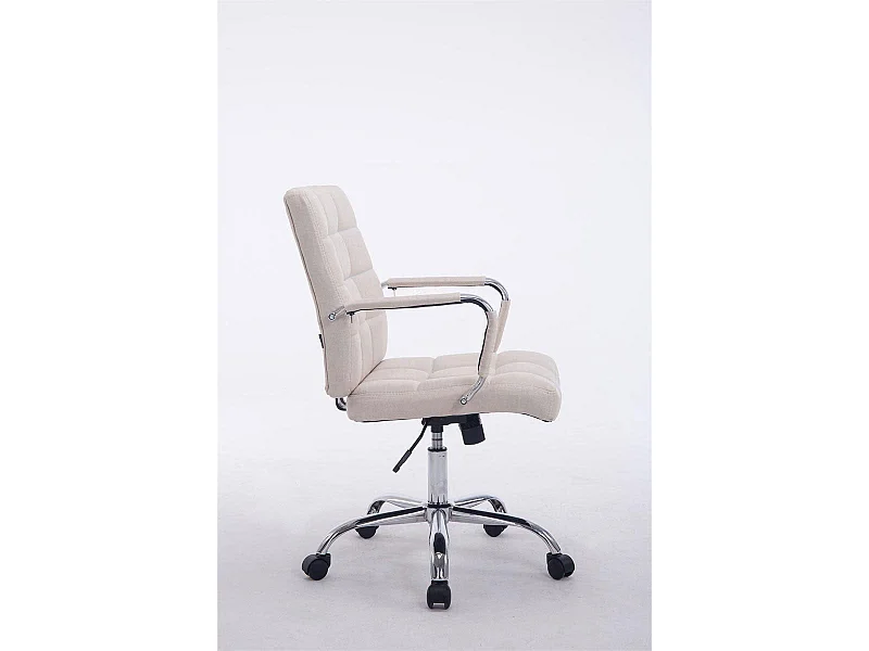 Chaise fauteuil de bureau tissu crème 58 x 65 x 102 cm BUR10114