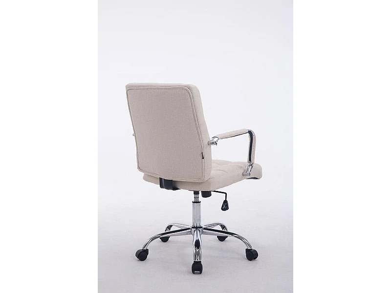 Chaise fauteuil de bureau tissu crème 58 x 65 x 102 cm BUR10114
