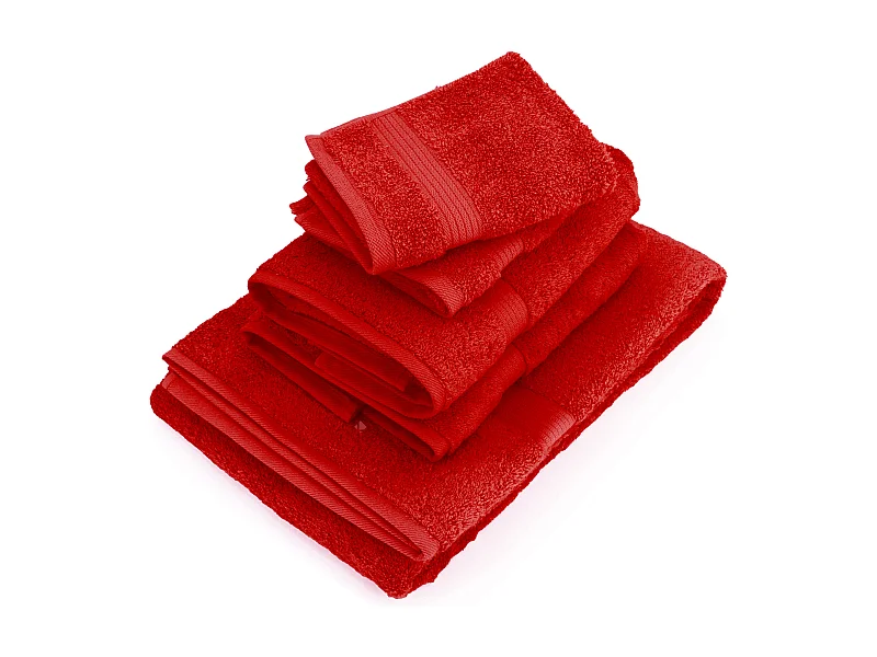 Parure de bain LUXOR 5 pièces bordeaux