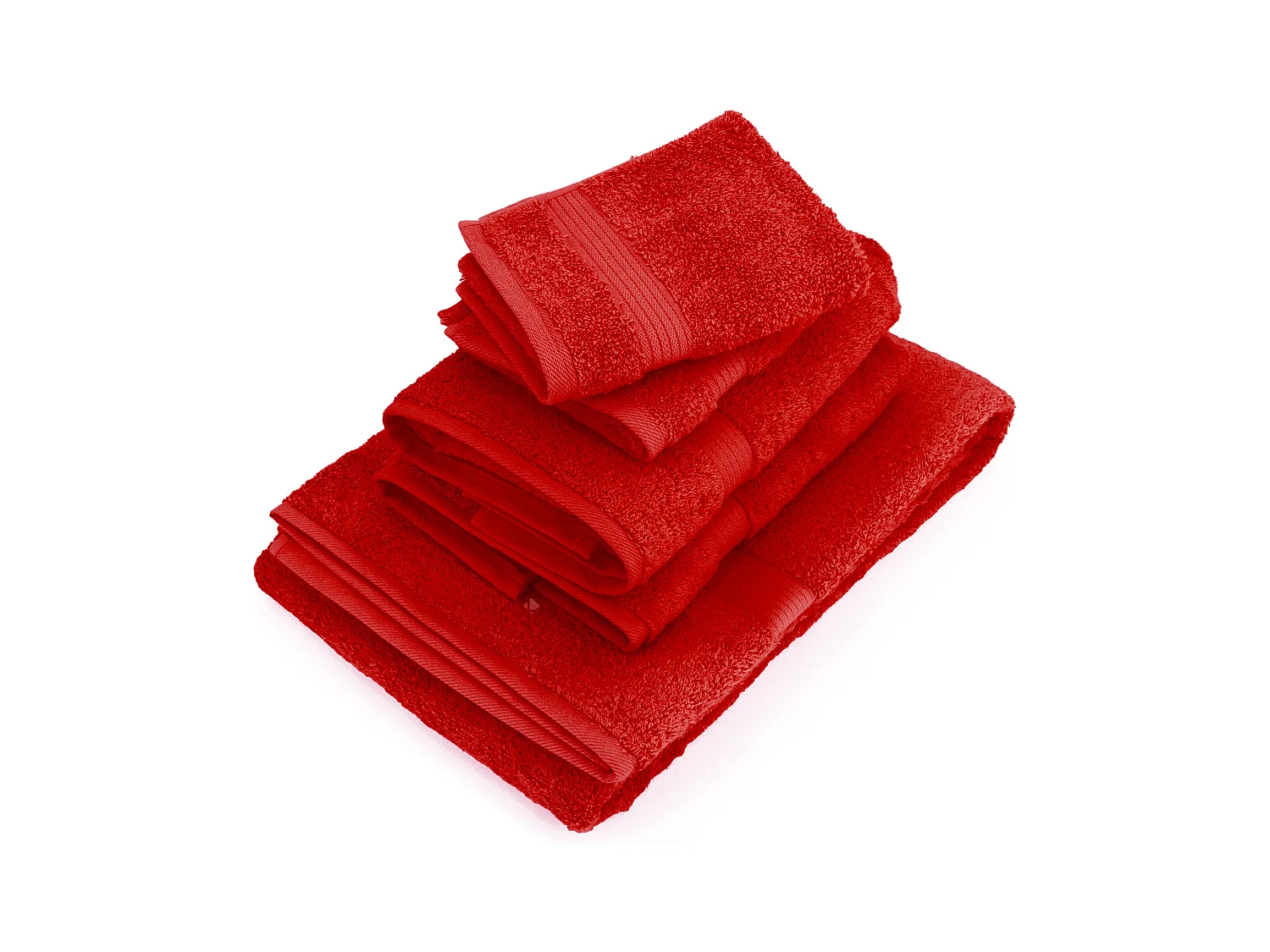 Parure de bain LUXOR 5 pièces bordeaux