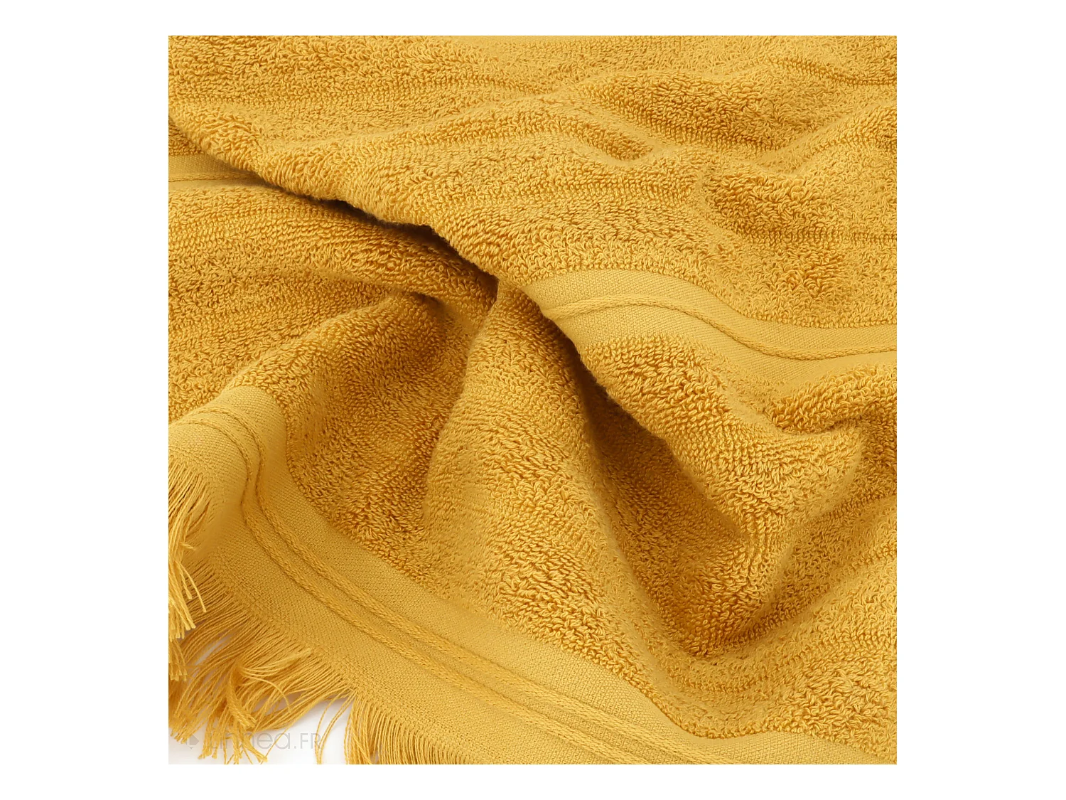 Serviette de toilette 50x100 cm NATURAL STRIPES curry