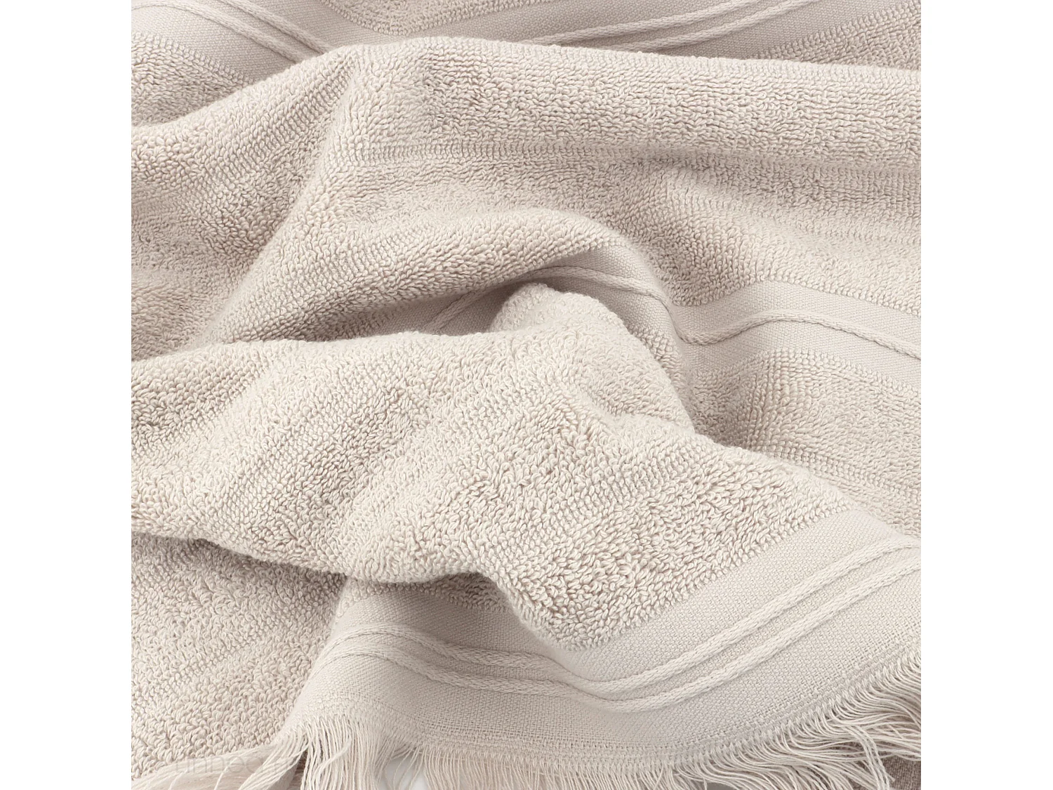 Serviette de toilette 50x100 cm NATURAL STRIPES blanc crème