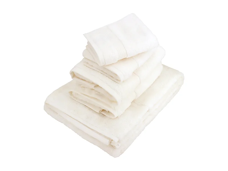 Parure de bain LUXOR 5 pièces blanc crème