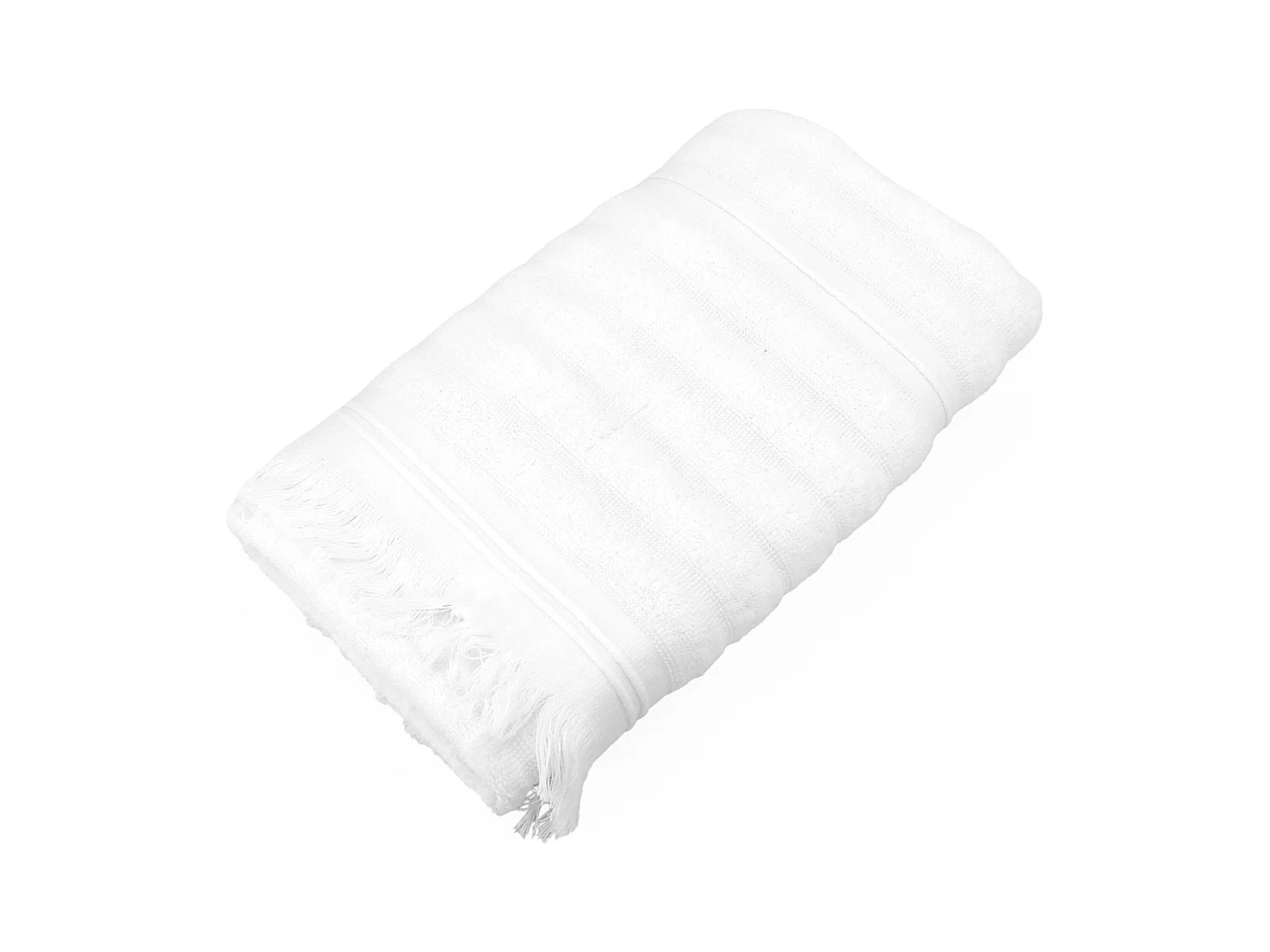 Serviette de toilette 50x100 cm NATURAL STRIPES blanc
