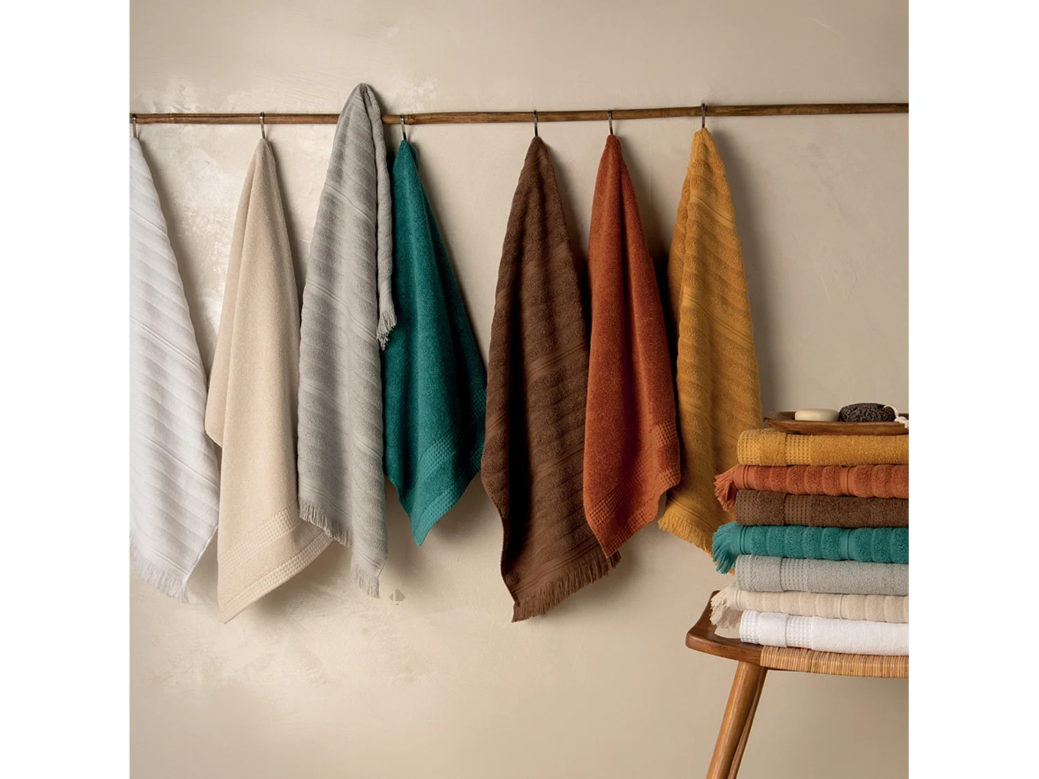Drap de douche 70x140 cm NATURAL STRIPES gris platine