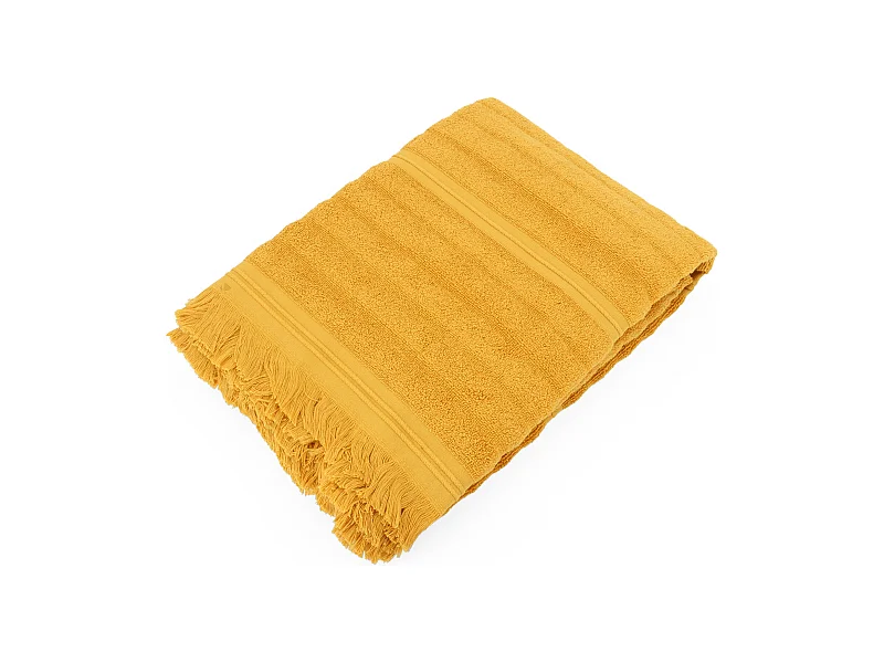 Drap de bain 100x150 cm NATURAL STRIPES curry
