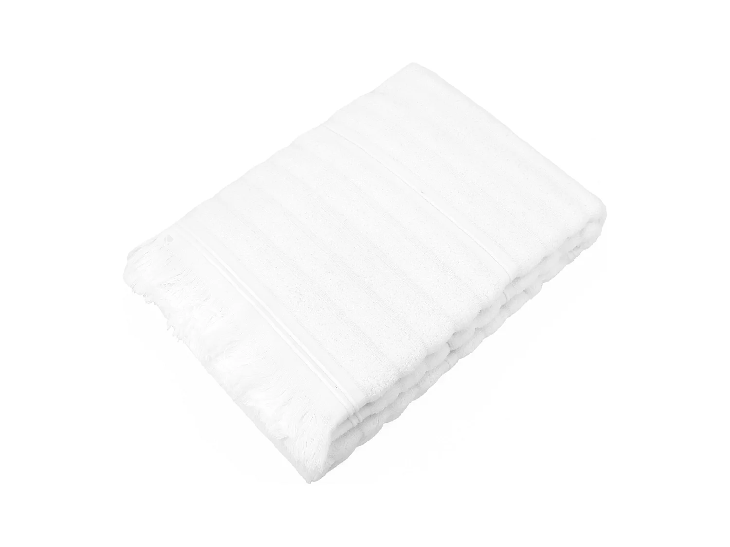 Drap de bain 100x150 cm NATURAL STRIPES blanc