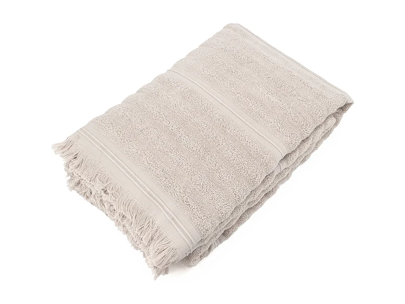 Drap de bain 100x150 cm NATURAL STRIPES blanc crème