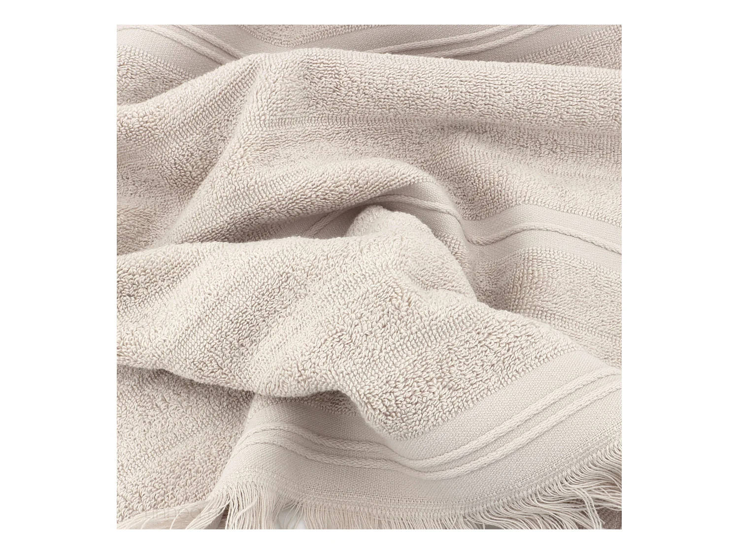 Drap de bain 100x150 cm NATURAL STRIPES blanc crème